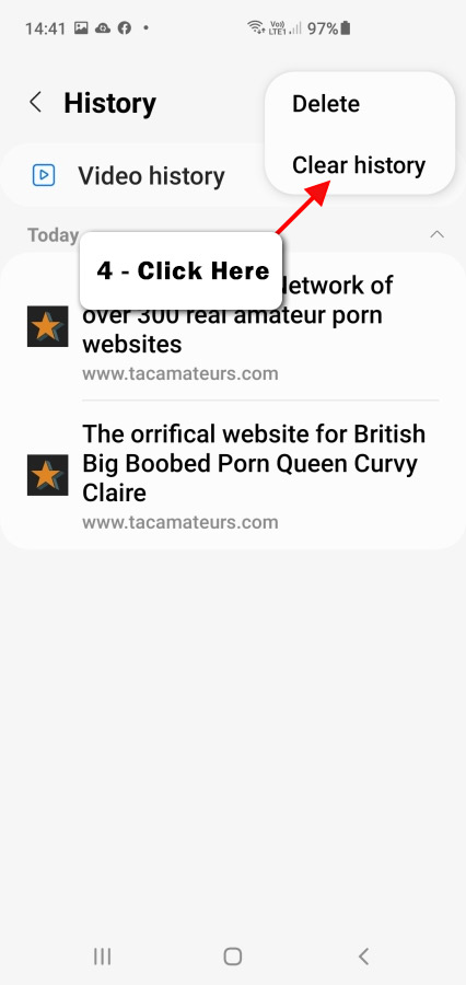 clear your cache with Samsung Internet on Android